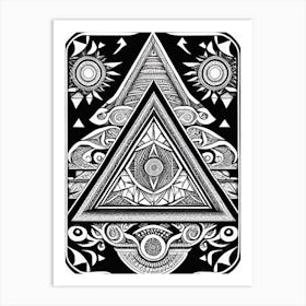 Ornate Black And White Pyramid Art Print