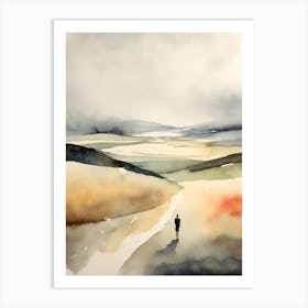 Abstract Watercolor Landscape Solitary Figure 11 Art Print