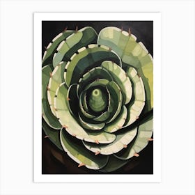 Modern Abstract Cactus Painting Gymnocalycium Cactus 2 Art Print