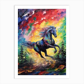 Running Horse Painting On Canvas 3 Art Print