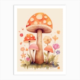 Mushroom Storybook Illustration 1 Art Print