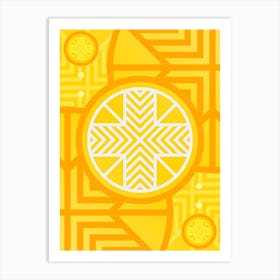 Geometric Abstract Glyph in Happy Yellow and Orange n.0059 Art Print