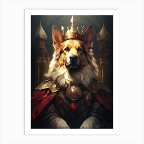 Corgi King Art Print