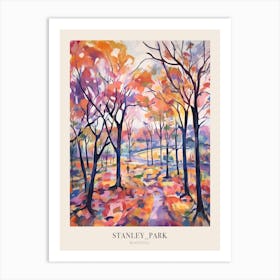 Autumn City Park Painting Stanley Park Blackpool United Kingdom 2 Poster Art Print