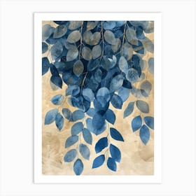 Blue Leaves 11 Art Print