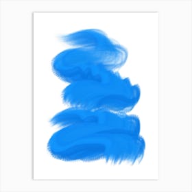 Blue Brushstrokes Art Print