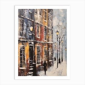 Vintage Winter Painting Copenhagen Denmark 1 Art Print