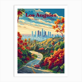 Los Angeles California Retro Travel Art Art Print