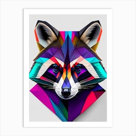 Cozumel Raccoon Modern Geometric 2 Art Print