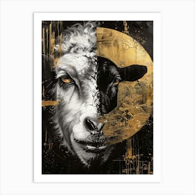 Moon And The Sheep Art Print