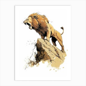 Barbary Lion Symbolic Imagery Clipart 4 Art Print