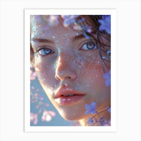 Girl With Blue Eyes 1 Art Print