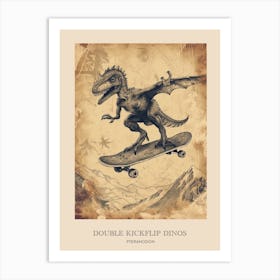 Pteranodon Vintage Dinosaur Poster 1 Art Print