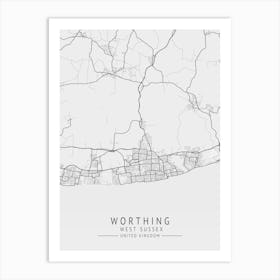 Worthing Map Affiche