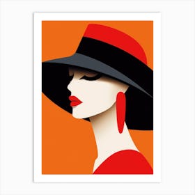 Portrait Of A Woman In A Hat 6 Art Print