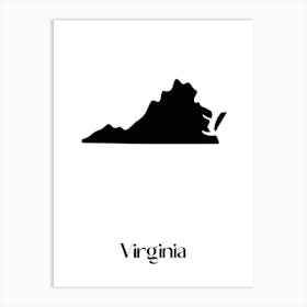 Virginia State Silhouette Art Print