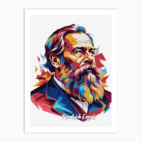 Friedrich Engels 03 Portrait WPAP Pop Art Art Print