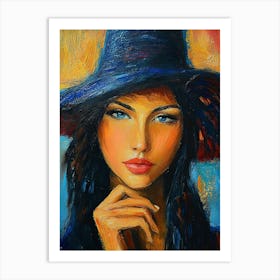 Woman In A Hat Art Print