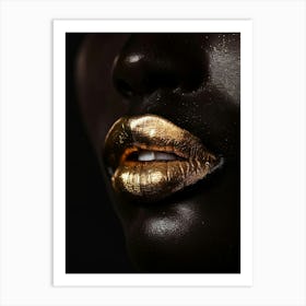 Gold Lips 4 Art Print