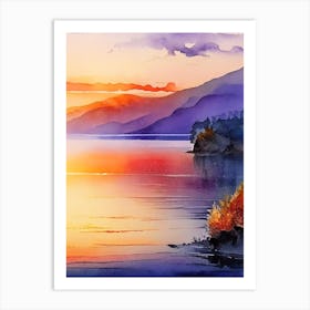 Lake Baikal Watercolour  Art Print