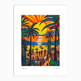 Copacabana Rio De Janeiro Matisse Style 7 Watercolour Travel Poster Art Print