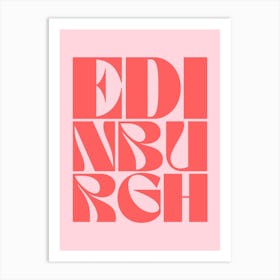 Pink And Red Edinburgh Art Print