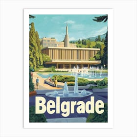 Aihrgdesign A Mid Century Modern Travel Poster For Belgrade 6 Art Print