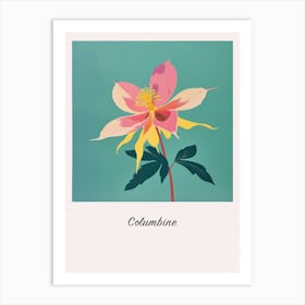 Columbine 1 Square Flower Illustration Poster Art Print