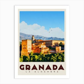Granada Spain Travel Poster Art Print