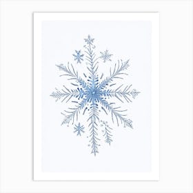 Unique, Snowflakes, Pencil Illustration 4 Art Print