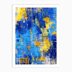 Abstract Painting, Blue And Yellow Art Print