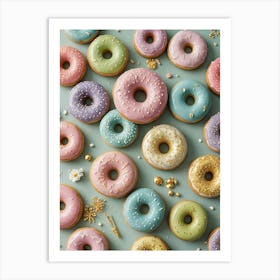 Colorful Pastel Donuts Art Print