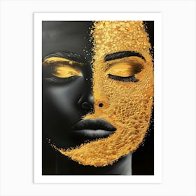 Gold Face 12 Art Print