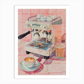 Pink Breakfast Food Coffee And Toastie 2 Art Print