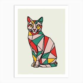 Geometric Cat Art Print