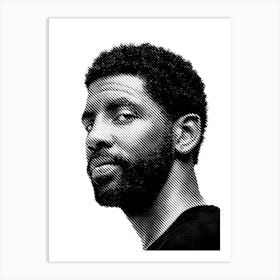 Kyrie Irving American Basketball Line Illustration Art Print