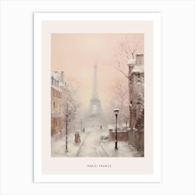 Dreamy Winter Painting Poster Paris France 3 Art Print