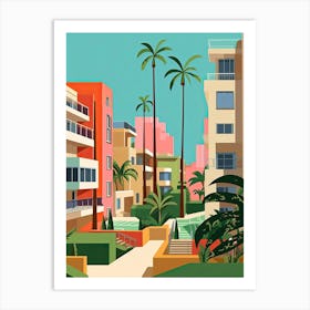 Miami Beach Florida, Usa, Graphic Illustration 2 Art Print