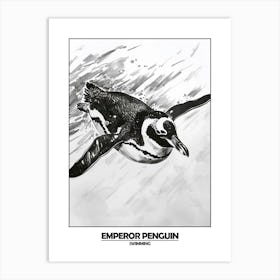 Penguin Swimming Poster 5 Art Print