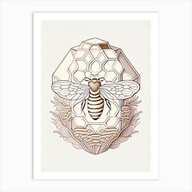 Worker Bee 2 Beehive William Morris Style Art Print