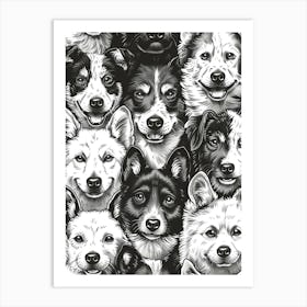 Perfectly Repeatable Artwork With Cute Dog Faces 25 Art Print