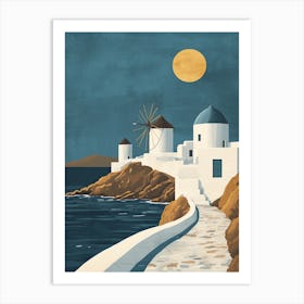 Mykonos Minimalist poster 1 Art Print