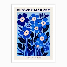 Blue Flower Market Poster Forget Me Not 3 Art Print