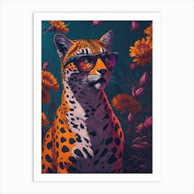 Cool Cheetah With Glasses Pop 1 Art Print
