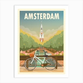 Amsterdam Canal Travel Poster Art Print