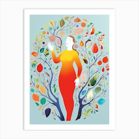 Body Positive Illustration Tree Growth  Art Print