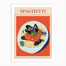 Spaghetti Alle Cozze Italian Pasta Poster Art Print