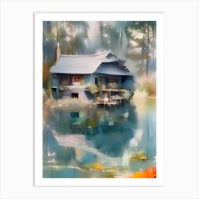 House By The Lake renewed Art Print
