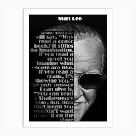 Stan Lee Quotes Art Print