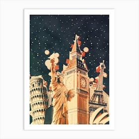 World'S Most Famous Landmarks Art Print